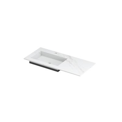 INK Post Wastafel Keramische Slab Envelop Bak Links met 1 Kraangat - 1000x450x10 mm - Calacatta Mat