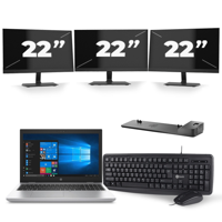 HP ProBook 650 G4 - Intel Core i5-8e Generatie - 15 inch - 16GB RAM - 256GB SSD - Windows 11 + 3x 22 inch Monitor - thumbnail