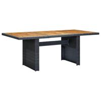 Tuintafel poly rattan en massief acaciahout donkergrijs - thumbnail