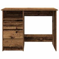 Bureau 102x50x75 cm bewerkt hout oud houtkleurig - thumbnail