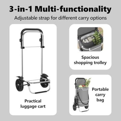 VidaXL Winkel trolley grijs 36,5 x 46,5 x 100,5 cm oxford stof