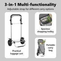 VidaXL Winkel trolley grijs 36,5 x 46,5 x 100,5 cm oxford stof - thumbnail