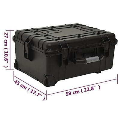 Flightcase op wieltjes 58x45x27 cm PP zwart Flightcase op wieltjes 58x45x27 cm PP zwart