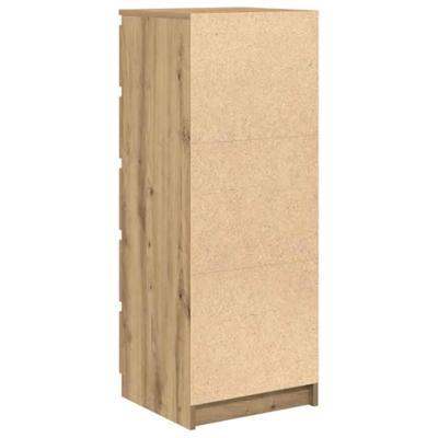 Dressoir met lades 37,5x35x99cm spaanplaat artisanaal eikenhout