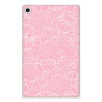 Lenovo Tab M10 Plus (3e generatie) | Siliconen hoesje | White Flowers - thumbnail
