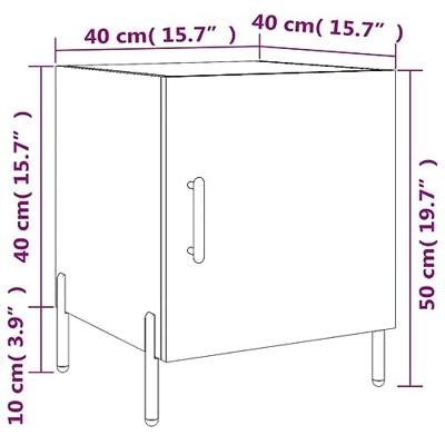 Nachtkastjes 2 st 40x40x50 cm bewerkt hout zwart