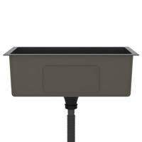 VidaXL Gootsteen handgemaakt roestvrij staal zwart - thumbnail