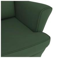 Schommelstoel met massief rubberwood poten fluweel donkergroen - thumbnail