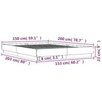 Bedframe bewerkt hout sonoma eikenkleurig 150x200 cm - thumbnail