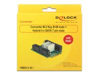 DeLOCK Converter M.2 Key B+M > Hybrid 4 x SATA adapter - thumbnail