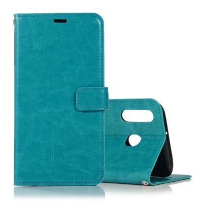 Crazy Horse textuur horizontale Flip lederen draagtas met houder & kaartsleuven & portemonnee & fotolijstjes voor Galaxy A30 (blauw)