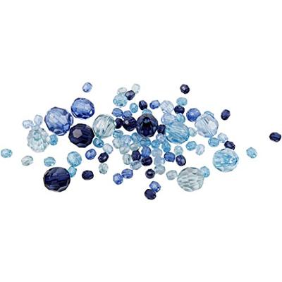 Creativ Company Facetkralen mix blauw harmonie, 45 gram