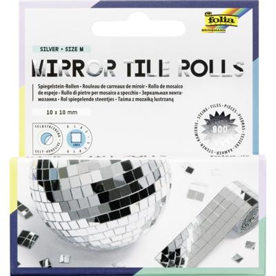 Mozaieksteentjes folia zilver zelfklevend 10x10mm