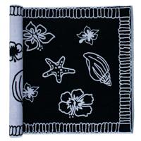 The One Towelling Strandhanddoek Hawaii 90 x 190cm Black / White - thumbnail