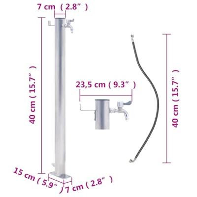 VidaXL Waterzuil rond 40 cm roestvrij staal VidaXL Waterzuil rond 40 cm roestvrij staal
