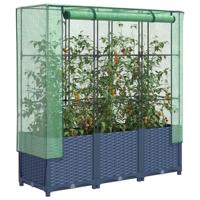 VidaXL Plantenbak verhoogd met kashoes 120x40x138 cm rattanlook - thumbnail