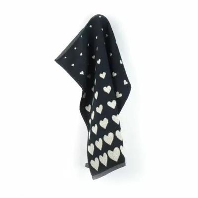 Bunzlau Castle Bunzlau Castle keukendoek Hearts Black 53x60