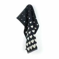 Bunzlau Castle Bunzlau Castle keukendoek Hearts Black 53x60 - thumbnail