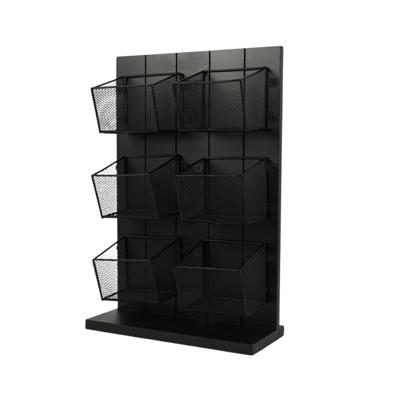 Theerek Mandy 2x3 zwart hout/metaal 22x8x32cm