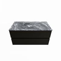 MONDIAZ VICA-DLUX 100cm badmeubel onderkast Urban 2 lades. Inbouw wastafel CLOUD links zonder kraangat, kleur Lava. - thumbnail