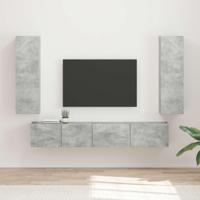 Tv-meubelset Wandgemonteerd 3 pcs Beton Grijs Bewerkt hout - thumbnail