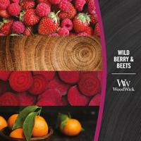 WoodWick Geurkaars Mini Wild Berry & Beets - 8 cm / ø 7 cm - Geurkaars in Glas - Houten Lont - thumbnail