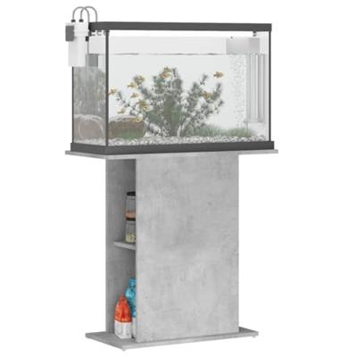 Aquariumstandaard 75x36x72,5 cm bewerkt hout betongrijs - thumbnail