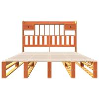 Bed met boekenkast zonder matras grenenhout wasbruin 140x200 cm - thumbnail