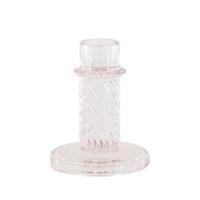 Housevitamin kandelaar twist glas roze 10 cm | 24 stuks - thumbnail