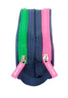 Pennenetui met 2 vakken Benetton Damero Marineblauw 21 x 8 x 6 cm - thumbnail