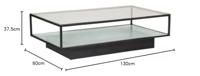 Nohr Salontafel 'Sheema' Glas, 130 x 60cm, kleur Zwart - thumbnail