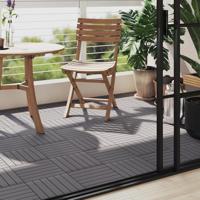 VidaXL Terrastegels 10 st 30x30 cm massief acaciahout greywash - thumbnail