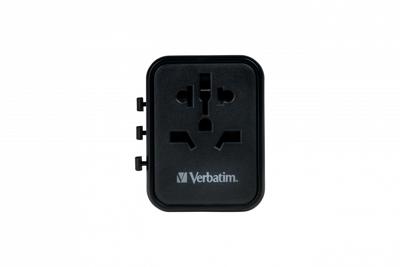 Verbatim UTA-02 Worldwide Travel Adapter + USB-A & USB-C
