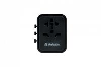 Verbatim UTA-02 Worldwide Travel Adapter + USB-A & USB-C - thumbnail