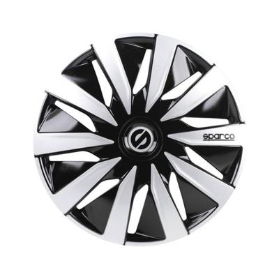 4-Delige Sparco Wieldoppenset Lazio 14-inch zwart/zilver SP1491BKSV
