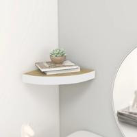 Hoekwandschap 35x35x3,8 cm MDF eikenkleurig en wit - thumbnail
