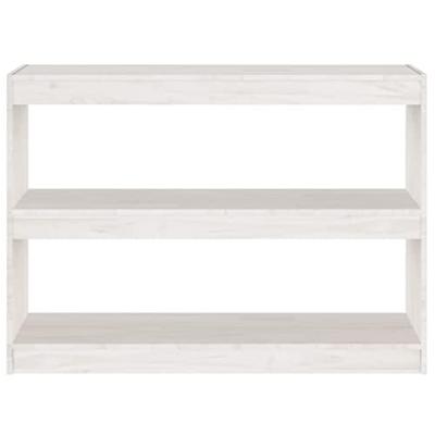 Boekenkast/kamerscherm 100x30x71,5 cm grenenhout wit