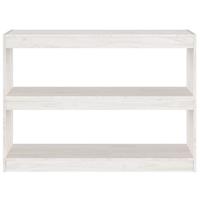 Boekenkast/kamerscherm 100x30x71,5 cm grenenhout wit - thumbnail