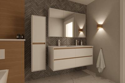 Badkamermeubelset Differnz Providence Met Keramiek Wastafel 120 cm Wit (Inc. Spiegelkast)