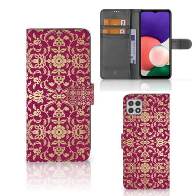 Wallet Case Samsung Galaxy A22 5G Barok Pink Wallet Case Samsung Galaxy A22 5G Barok Pink