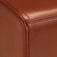 Bokbank 110 cm echt leer en massief mangohout bruin - thumbnail