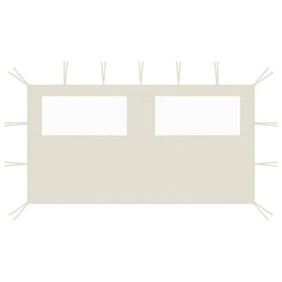VidaXL Prieelzijwand met ramen 4x2 m crèmekleurig VidaXL Prieelzijwand met ramen 4x2 m crèmekleurig