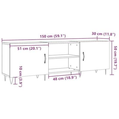 Tv-meubel 150x30x50 cm bewerkt hout oud houtkleurig