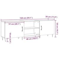 Tv-meubel 150x30x50 cm bewerkt hout oud houtkleurig - thumbnail