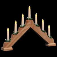 Kerst Kaars Brug met 7 LED 3 pcs Bruin 39.5 x 5 x 29 cm - thumbnail
