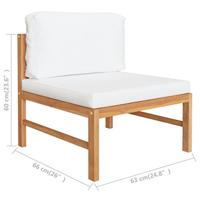 2-delige Loungeset met crmekleurige kussens teakhout - thumbnail