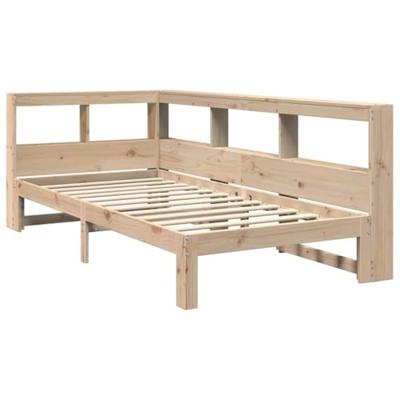 Bed met boekenkast zonder matras massief grenenhout 90x200 cm - thumbnail