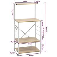 VidaXL Magnetronkast 60x39,6x123 cm bewerkt hout wit en eikenkleurig - thumbnail