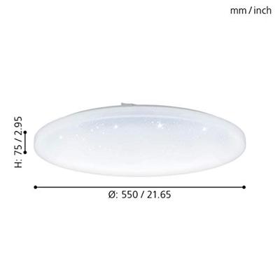 Eglo Ø 55cm plafonnièreFrania-S met kristal effect - 98448