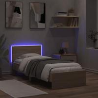 Bedframe met hoofdbord en LED sonoma eikenkleurig 75x190 cm - thumbnail